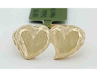 Doppelherz Ring 10k Gelbgold