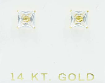 Echte 14k goudkleurige oorbellen met witte saffier van 1,68 kts