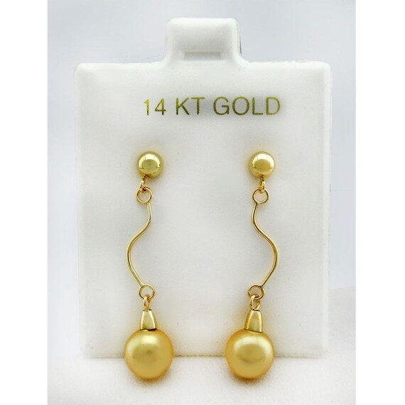 Boucles D'oreilles Pendantes En Or 18K Avec Perle D'eau Douce Et Topaze Bleue