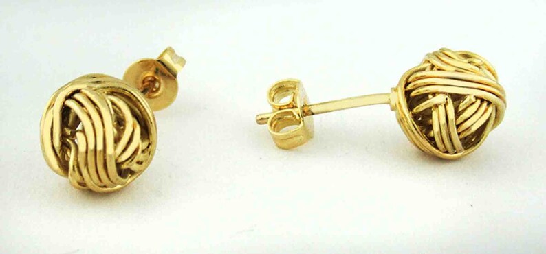 Knot Style Stud Earrings 14K Gold Plated