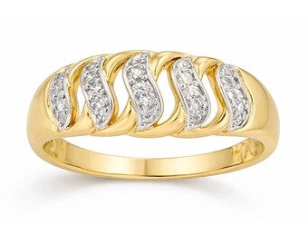 Genuine Diamond Dome Ring 10k Yellow Gold - Etsy