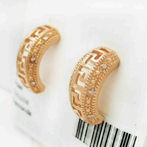 Diamantes genuinos Pendientes de diseñador griego .925 Plata
