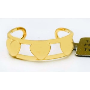 14k Solid Yellow Gold Adjustable Hearts Toe Ring