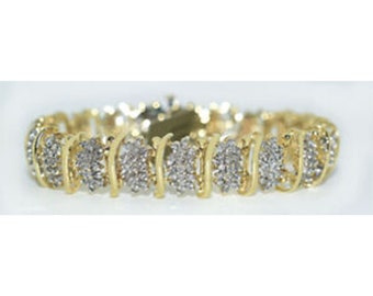 Genuine 5.61 Cts Diamond Bracelet 10k yellow Gold