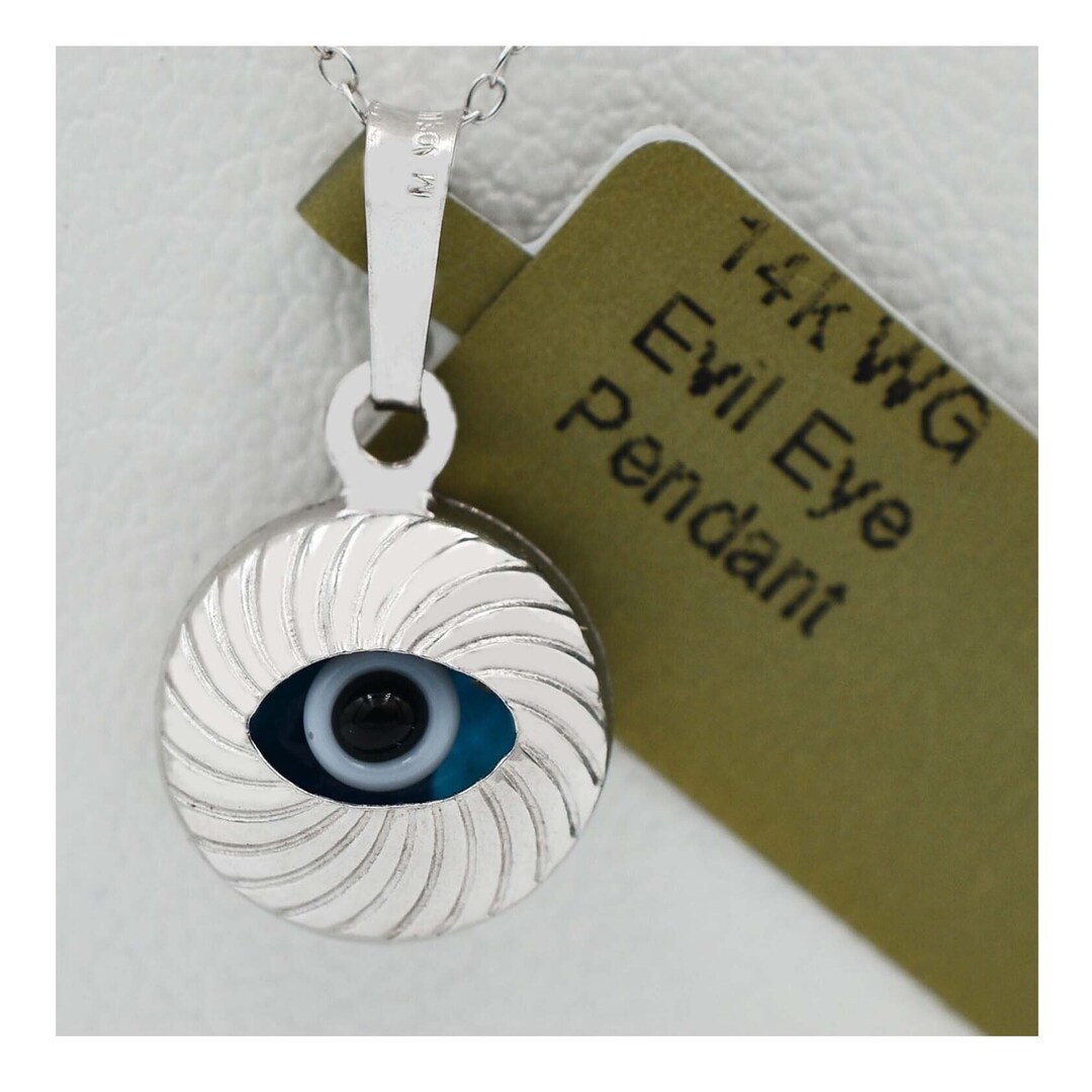 Evil Eye for Protection Pendant 14k White Gold Etsy — free download