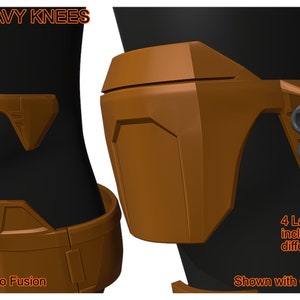 Heavy Bounty Hunter Knee Armor 3D printable