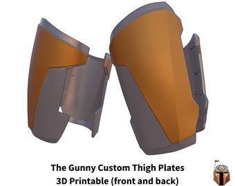 3D Printable Cosplay Armor Gunny Thigh Plates Wearable Costume Accessory