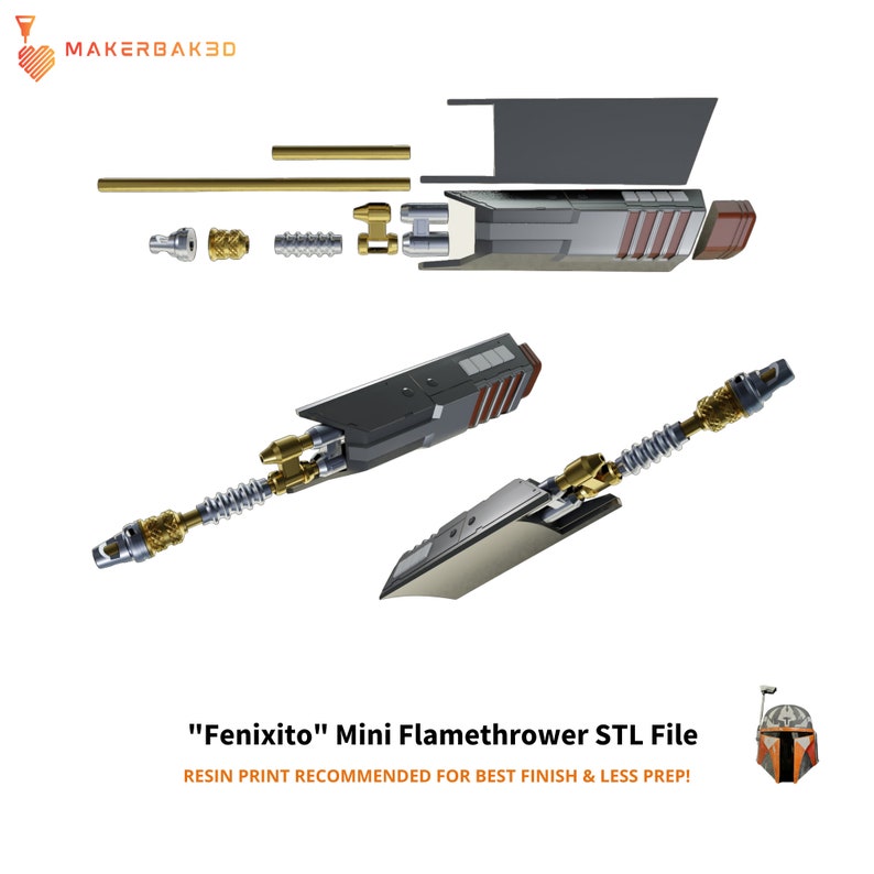 Fenixito Mini Flamethrower Vambrace Gauntlet Accessory 3D Printable image 2