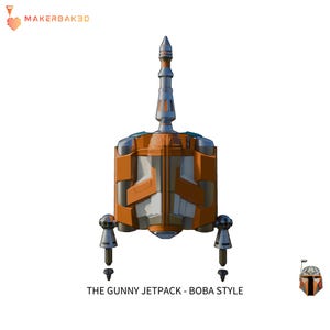 Star Wars Mandalorian Rocket Jetpack 3D Printed Cosplay Prop | Compliant Mechanism Mounting System for Perfect Fit & Design