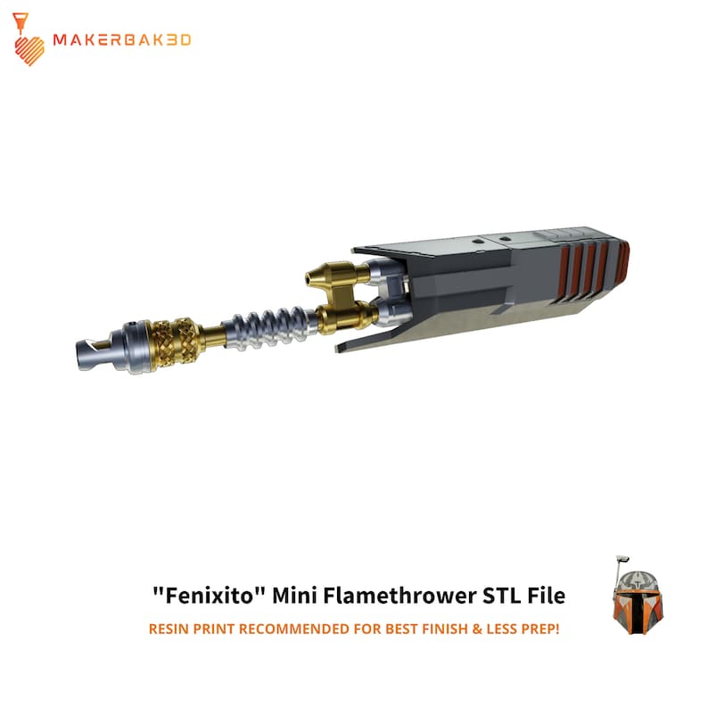 Fenixito Mini Flamethrower Vambrace Gauntlet Accessory 3D Printable image 1