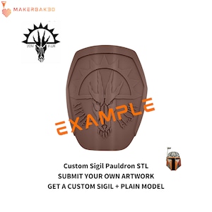 Custom STL Sigil Shoulder Armor 3D Model