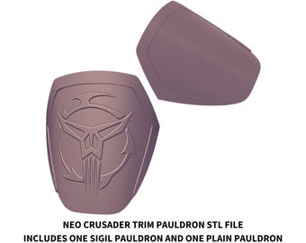 Neo Crusader Trim Shoulder Armor 3D STL File Printable Model