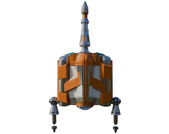 Star Wars Mandalorian Rocket Jetpack 3D Printed Cosplay Prop | Compliant Mechanism Mounting System