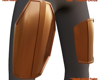 Custom Design Thigh Armor 3D printable STL file for Cosplay and LARP
