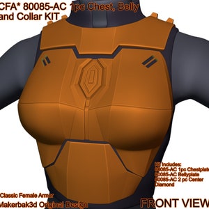 Model 80085-AC: Custom Female Chest Armor 3D Printable