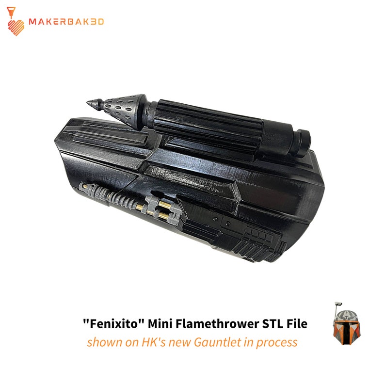 Fenixito Mini Flamethrower Vambrace Gauntlet Accessory 3D Printable image 4