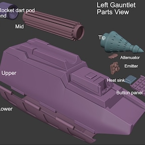 Left Vambrace Gauntlet 3D Printable