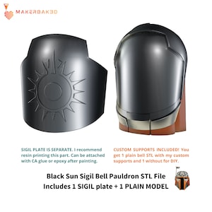 Black Sun Bell Schulter Rüstung 3D Print