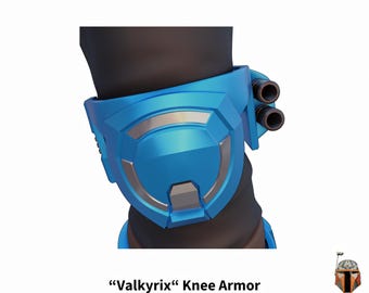 3D Printable Valkyrix Knee Armor: Female Bounty Hunter Cosplay STL File Digital Download