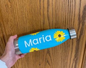 Blue Sunflower Water Bottle
