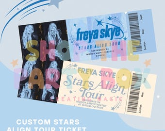 Custom Laminated Freya Skye Stars Align Tour Keepsake Ticket