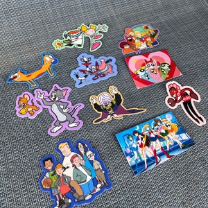 90’s Cartoon Nostalgia Sticker Pack, 11 Piece Throwback 2000’s Cartoons Decals, Water Resistant Laptop and Water Bottle Decoration