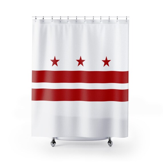 Washington D C State Flag Patriotic Usa Shower Curtains Etsy