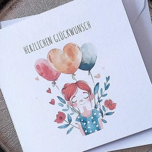 HERZLICHEN GLÜCKWUNSCH Karte Geburtstag Frau Geburtstag Karte Geldgeschenk Postkarte Geburtstag Einladung Karte mit Spruch personalisiert