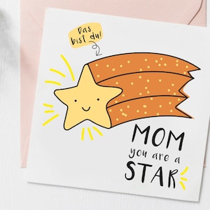 Mama Geburtstag Geschenk Mom You are a star Karte Bestes Geschenk für Mama, Geburtstagsgeschenk, Muttertagsgeschenk, Karte für Mama