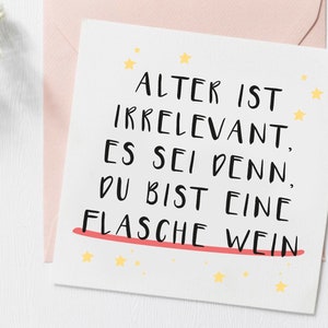 Lustige Geburtstagskarte für beste Freunde Freundinnen, Karte für Onkel Tante Papa Mama, Flasche Wein Karte