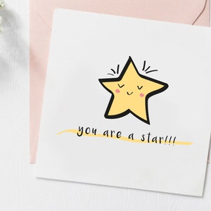 You Are A Star Dankeskarte Du bist erstaunlich, Glückwünsche, Stolz auf Dich, Danksagungskarte