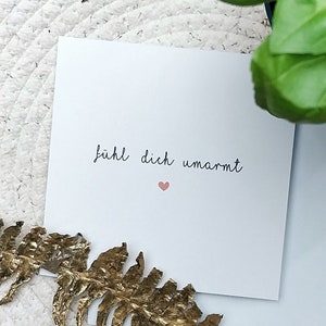 Fühl dich umarmt mit Herz Herzen Weihnachtskarte Liebe Karte Weihnachten Weihnachtsgeschenk Freundin Freund Mann Frau Karte mit Spruch