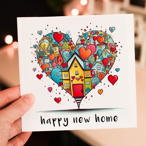 Personalisierte Karte zum neues Haus Einzug Umzug Glückwunschkarte happy new home Karte move together Dankeskarte