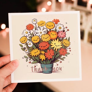 Karte DANKESCHÖN mit Blumen Karte zum Sammeln
