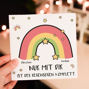 Personalisierte Freundschaftskarte Regenbogen Individuelles Geschenk für Freunde, Geschenk für Sie & Momente voller Wertschätzung