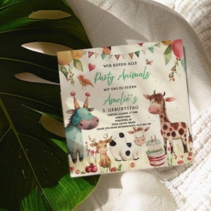 Invito personalizzato per compleanno bambini animali della fattoria Invito compleanno per bambini ANIMALI FESTA Festa Natura Compleanno per bambini in fattoria
