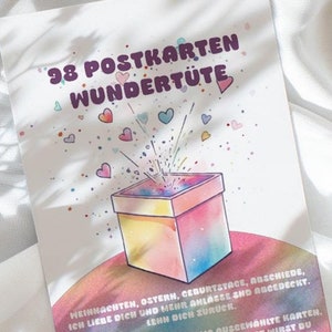 Postkarten für 1 Jahr 98 Postkarten alle Anlässe abgedeckt Weihnachten, Ostern, Geburtstage, Abschiede, Ich-liebe-Dich- Wundertüte