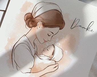 Home birth thank you helper postcard midwife personalized card midwife gift thank you card thank you birth thank you midwife best midwife