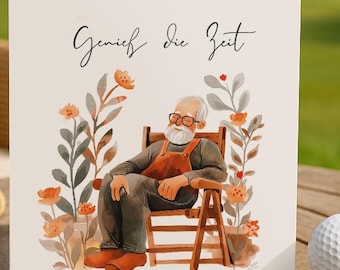 Retirement card with personalization "Enjoy your time" Farewell gift for colleagues Retirement congratulatory card
