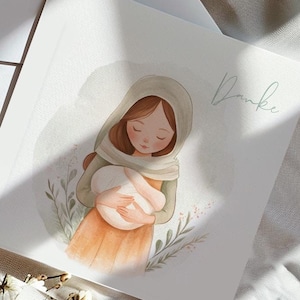 Geburtshilfe Danke Karte Hausgeburt Danke Helfer Postkarte Hebamme personalisierte Karte Hebamme Geschenk Dankeskarte Danke Hebamme