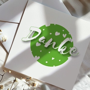 Elegante personalisierte Dankeskarte – Danksagung in deiner Wunschfarbe, mit Liebe handgemacht und individuell gestaltet