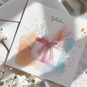GESCHENK GUTSCHEIN Karte Geburtstagskarte Blumenwiese Gutschein Glückwunschkarte Grußkarte Karte für Frau Geschenk Personalisierbare Karte
