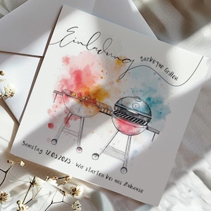 INVITACIÓN DE BARBACOA A LA PARRILLA tarjeta personalizable para tarjeta de invitación de amigos vecinos de barbacoa
