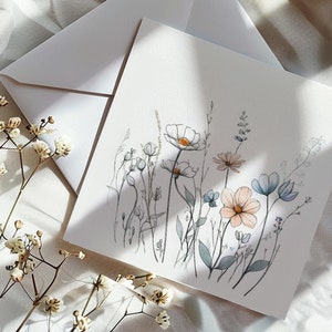 Tarjeta prado de flores para cumpleaños FELIZ CUMPLEAÑOS personalizable novia novio pareja cumpleaños tarjeta de cumpleaños