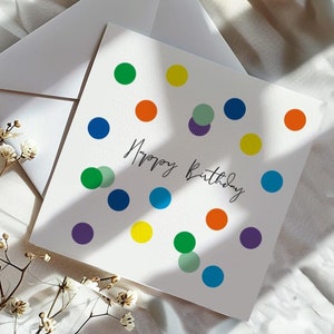Happy Birthday Konfetti Karte personalisierbar Freundin Freund Partner Geburtstag Geburtstagskarte Konfetti