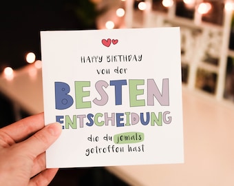 Funny birthday card for boyfriend, girlfriend, husband, wife. Happy Birthday card for husband. Bestselling postcard, folding card.