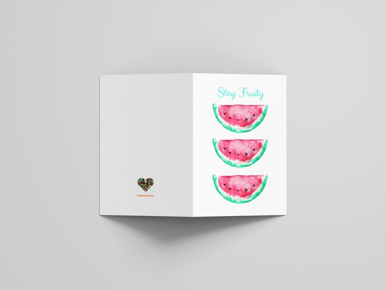 Dinner Thanksgiving Hand painted Watermelons with heart cores Date Thank you Invitation Gift STAY FRUITY Delicious