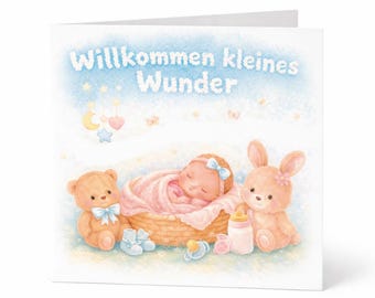 Personalized congratulations card for a birth / loving gift for a newborn / cool parents, cute baby