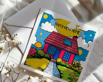 Personalized card for moving into a new house, congratulations card, happy new home card, move together card, thank you card