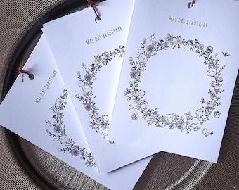 Libros para colorear regalo de boda para niños juego de 6 tarjetas para colorear de doble cara libro para colorear de boda alternativa al libro de visitas libro para colorear para niños